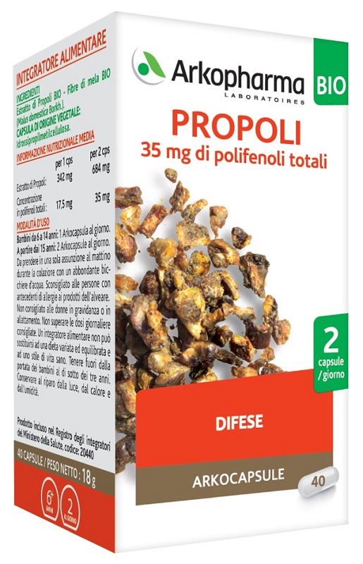 ARKOPHARMA PROPOLI BIO 40 CAPSULE - Farmacia Del Monaco
