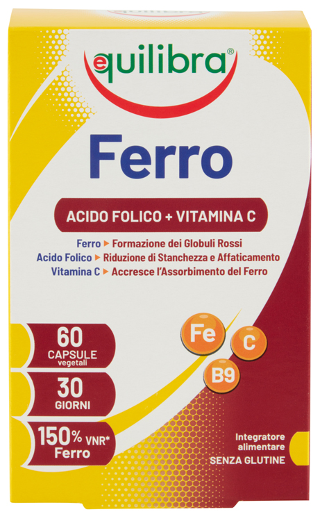 FERRO CON ACIDO FOLICO + VITAMINA C 60 CAPSULE - Farmacia Del Monaco