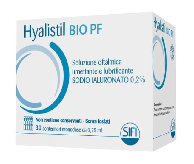 HYALISTIL BIO PF SOLUZIONE OFTALMICA PHOSPHATE FREE MONODOSE A BASE DI ACIDO IALURONICO 0,2% 30 FLACONCINI 0,25 ML - Farmacia Del Monaco