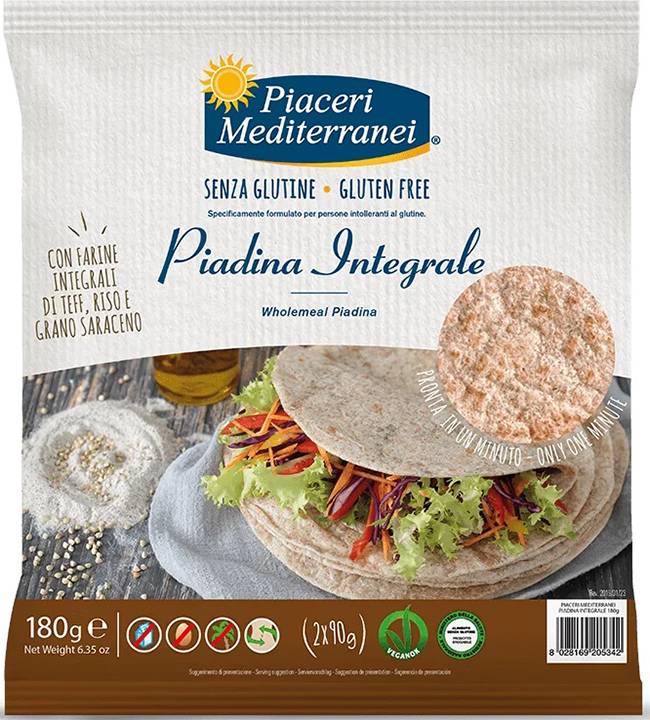 PIACERI MEDIT PIADINA INTEGRALE 180 G - Farmacia Del Monaco