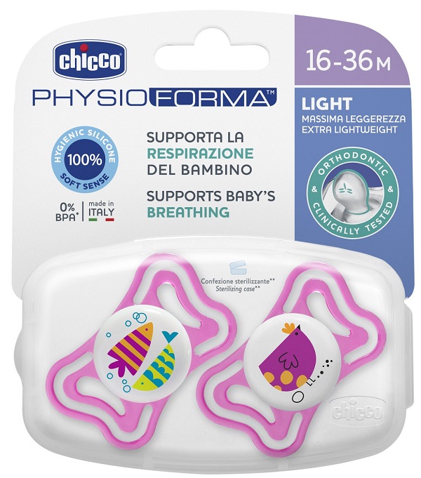 CHICCO SUCCHIETTO LIGHT GIRL SILICONE 16-36 MESI 2 PEZZI - Farmacia Del Monaco
