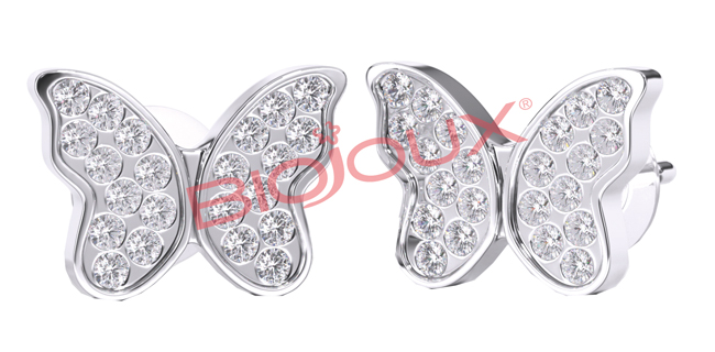 BJT979 ORECCHINI POST-FORATURA BUTTERFLY CRYSTALS 10MM - Farmacia Del Monaco