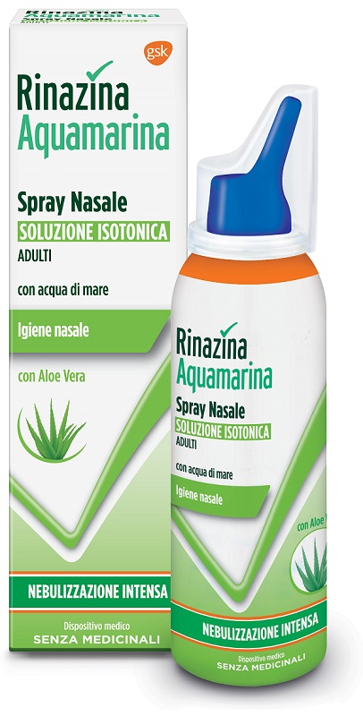 RINAZINA AQUAMARINA ISOTONICA ALOE SPRAY NEBULIZZAZIONE INTENSA 100 ML - Farmacia Del Monaco