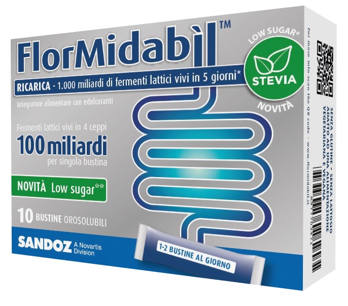 FLORMIDABIL RICARICA 10 BUSTINE CON STEVIA - Farmacia Del Monaco