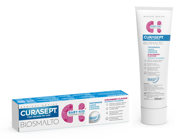 CURASEPT BIOSMALTO BABY KID SENZA FLUORO 50 ML - Farmacia Del Monaco