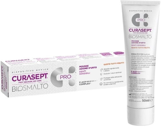 CURASEPT BIOSMALTO MOUSSE DENTI SENSIBILI 50 ML - Farmacia Del Monaco