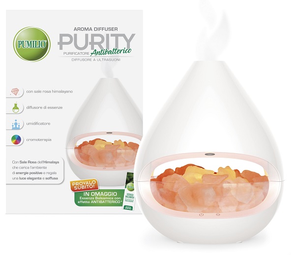 PUMILIO AROMA DIFFUSER PURITY A ULTRASUONI CON ESSENZA BALSAMICA CON EFFETTO ANTIBATTERICO - Farmacia Del Monaco