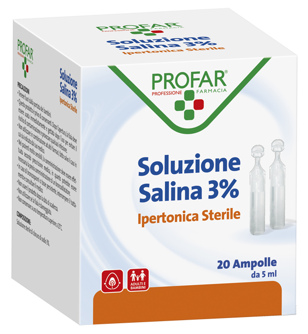 SOLUZIONE IPERTONICA 3% PROFAR 5 ML 20 PEZZI - Farmacia Del Monaco