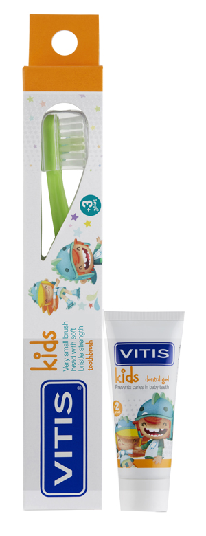 VITIS KIDS SPAZZOLINO + GEL 8 ML - Farmacia Del Monaco