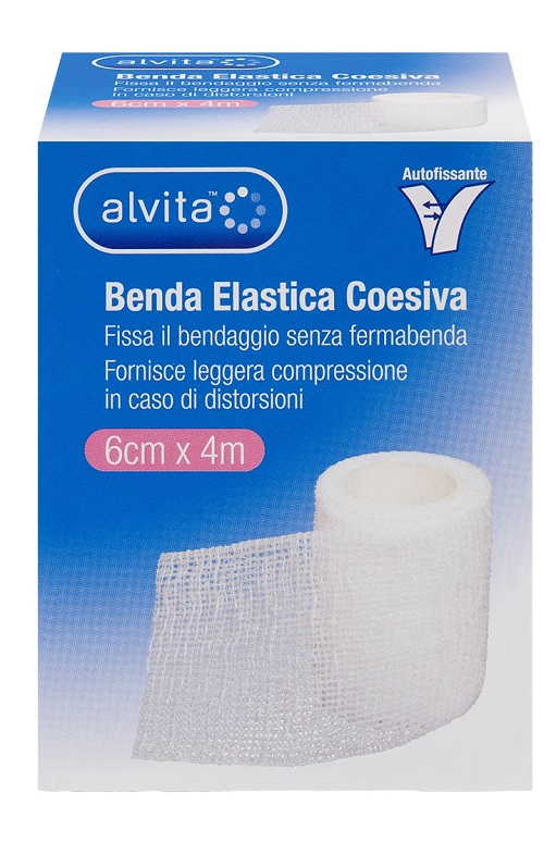 BENDA ELASTICA AUTOADESIVA ALVITA 6X4CM - Farmacia Del Monaco