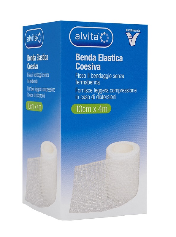BENDA ELASTICA AUTOADESIVA ALVITA 10X4CM - Farmacia Del Monaco