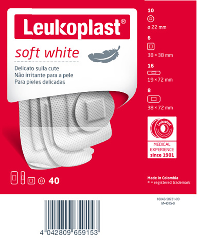 LEUKOPLAST SOFT WHITE 40 PEZZI ASSORTITI - Farmacia Del Monaco