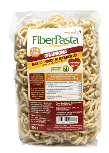FIBERPASTA GRAMIGNA BASSO INDICE GLICEMICO 500 G - Farmacia Del Monaco