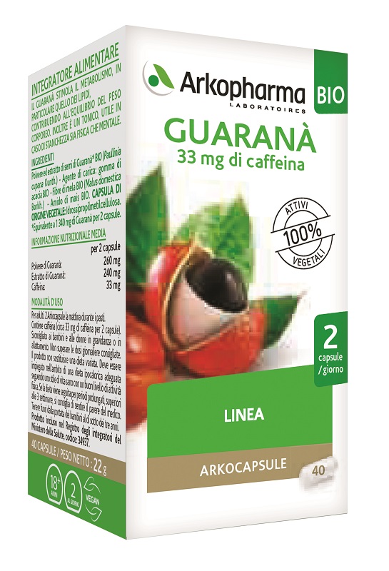 ARKO CAPSULE GUARANA' BIO 40 CAPSULE - Farmacia Del Monaco