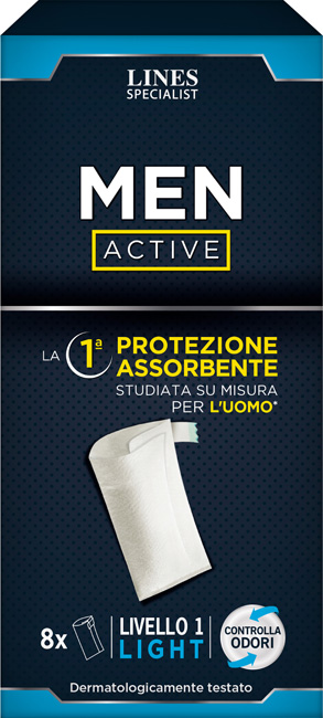 PANNOLONE PER INCONTINENZA LINES SPECIALIST MEN ACTIVE LIVELLO 1 8 PEZZI - Farmacia Del Monaco