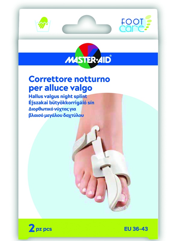 CORRETTORE NOTTE ALLUCE VALGO MASTER-AID FOOTCARE 36-43 2 PEZZI D10 - Farmacia Del Monaco