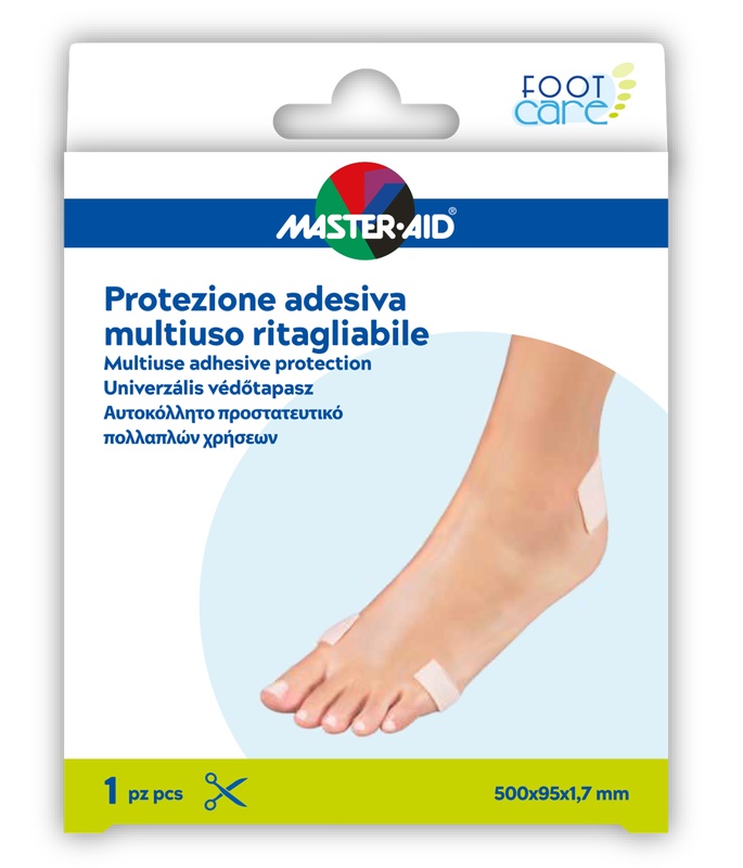PROTEZIONE ADESIVA MULTIUSO MASTER-AID FOOTCARE RITAGLIABILE 50X9,5 CM A6 - Farmacia Del Monaco