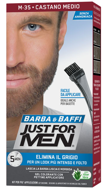 JUST FOR MEN BARBA & BAFFI M35 CASTANO MEDIO 51 G - Farmacia Del Monaco