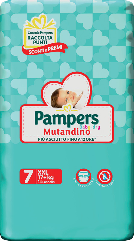PAMPERS BABY DRY PANNOLINI A MUTANDINA TAGLIA XXL 14 PEZZI - Farmacia Del Monaco