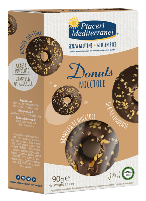 PIACERI MEDITERRANEI DONUTS NOCCIOLE 90 G - Farmacia Del Monaco