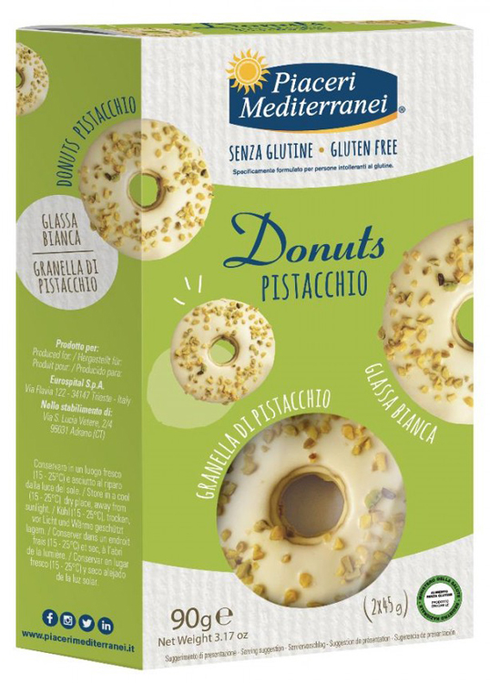 PIACERI MEDITERRANEI DONUTS PISTACCHIO 90 G - Farmacia Del Monaco