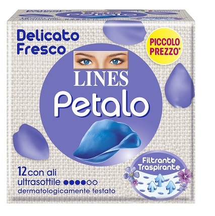 LINES PETALO BLU ASSORBENTE CON ALI 12 PEZZI - Farmacia Del Monaco