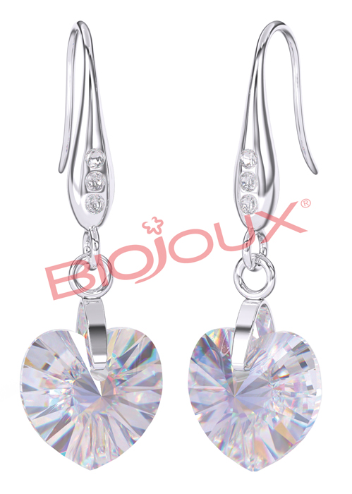 ORECCHINI POST FORATURA CRYSTAL HEART DANGLE BJT989 - Farmacia Del Monaco