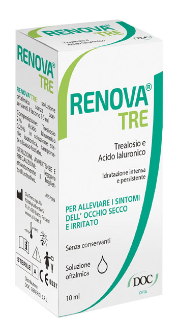 RENOVA TRE COLLIRIO A BASE DI TREALOSIO E ACIDO IALURONICO 10 ML SENZA CONSERVANTI - Farmacia Del Monaco
