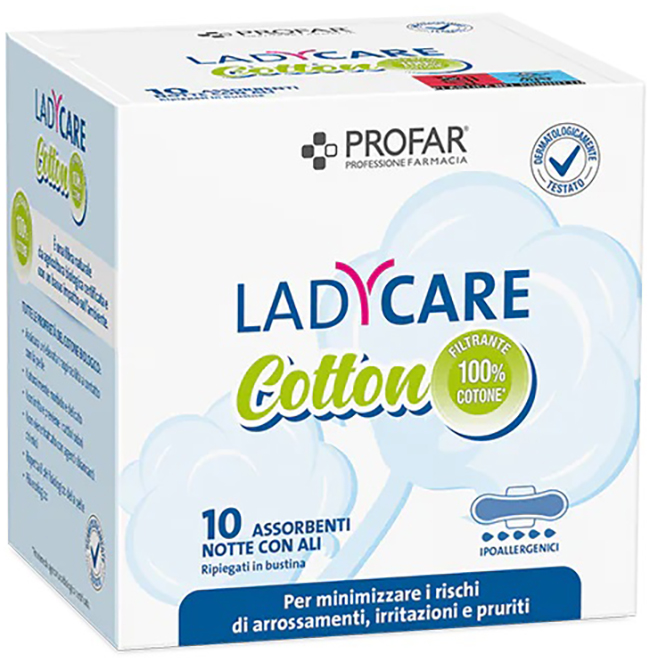 PROFAR LADY CARE ASSORBENTI BIO NOTTE CON ALI 10 PEZZI - Farmacia Del Monaco