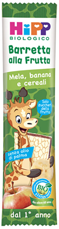 HIPP BIO BARRETTA ALLA FRUTTA MELA/BANANA/CEREALI 23 G - Farmacia Del Monaco