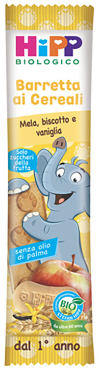 HIPP BIO BARRETTA AI CEREALI MELA/BISCOTTO/VANIGLIA 20 G - Farmacia Del Monaco