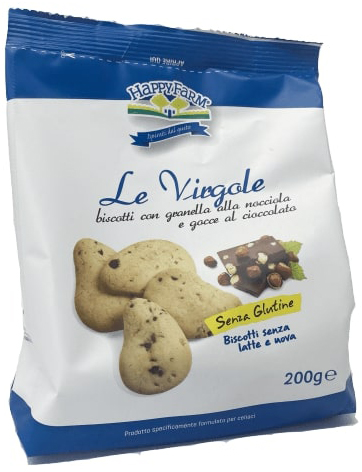 HAPPY FARM VIRGOLE GOCCE CIOCCOLATA E GRANELLA NOCCIOLE 200 G - Farmacia Del Monaco