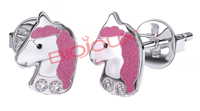 ORECCHINO STERILE BJT701 STS ROSE UNICORN - Farmacia Del Monaco
