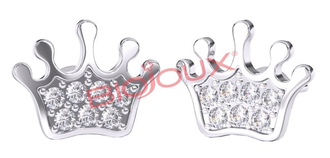 ORECCHINO STERILE BJT705 STS BABY CROWN - Farmacia Del Monaco