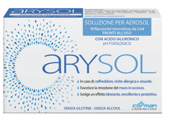 ARYSOL SOLUZIONE ADULTI PER AEROSOL CON ACIDO IALURONICO PH FISIOLOGICO 10 FLACONCINI MONODOSE DA 5 ML - Farmacia Del Monaco