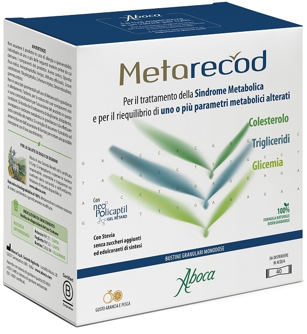 METARECOD 40 BUSTINE GRANULARI X 2,5G GUSTO ARANCIA E PESCA - Farmacia Del Monaco