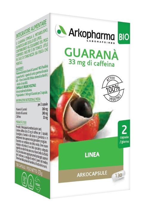 ARKO CAPSULE GUARANA' BIO 130 CAPSULE - Farmacia Del Monaco