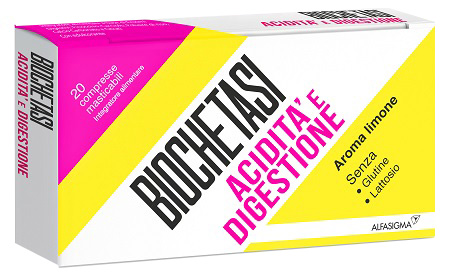 BIOCHETASI ACIDITA' E DIGESTIONE 20 COMPRESSE MASTICABILI AROMA LIMONE - Farmacia Del Monaco