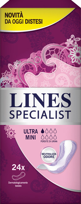 PANNOLONE SAGOMATO LINES SPECIALIST ULTRAMINI 24 PEZZI FARMA - Farmacia Del Monaco
