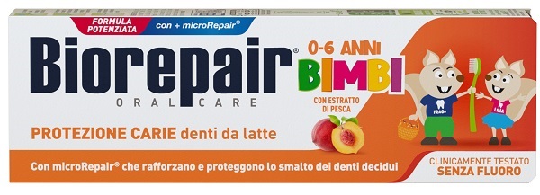 BIOREPAIR ORAL CARE KIDS 0-6 ANNI DENTI DA LATTE DENTIFRICIO CON ESTRATTO DI PESCA 50 ML - Farmacia Del Monaco