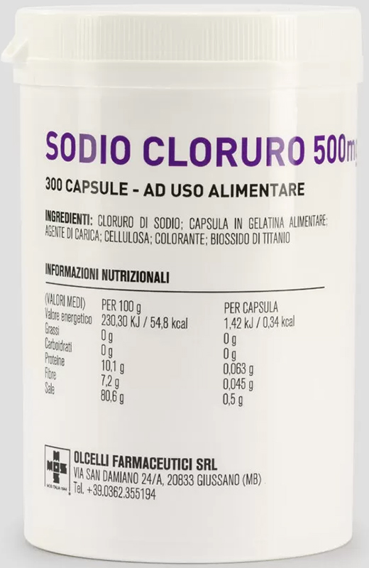 SODIO CLORURO 300 CAPSULE 500MG - Farmacia Del Monaco