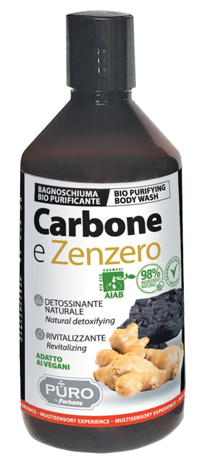 PURO BIO BAGNOSCHIUMA CARBONE E ZENZERO 500 ML - Farmacia Del Monaco