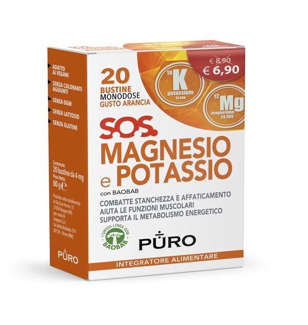 PURO MAGNESIO POTASSIO E BAOBAB 20 BUSTINE 4 G - Farmacia Del Monaco