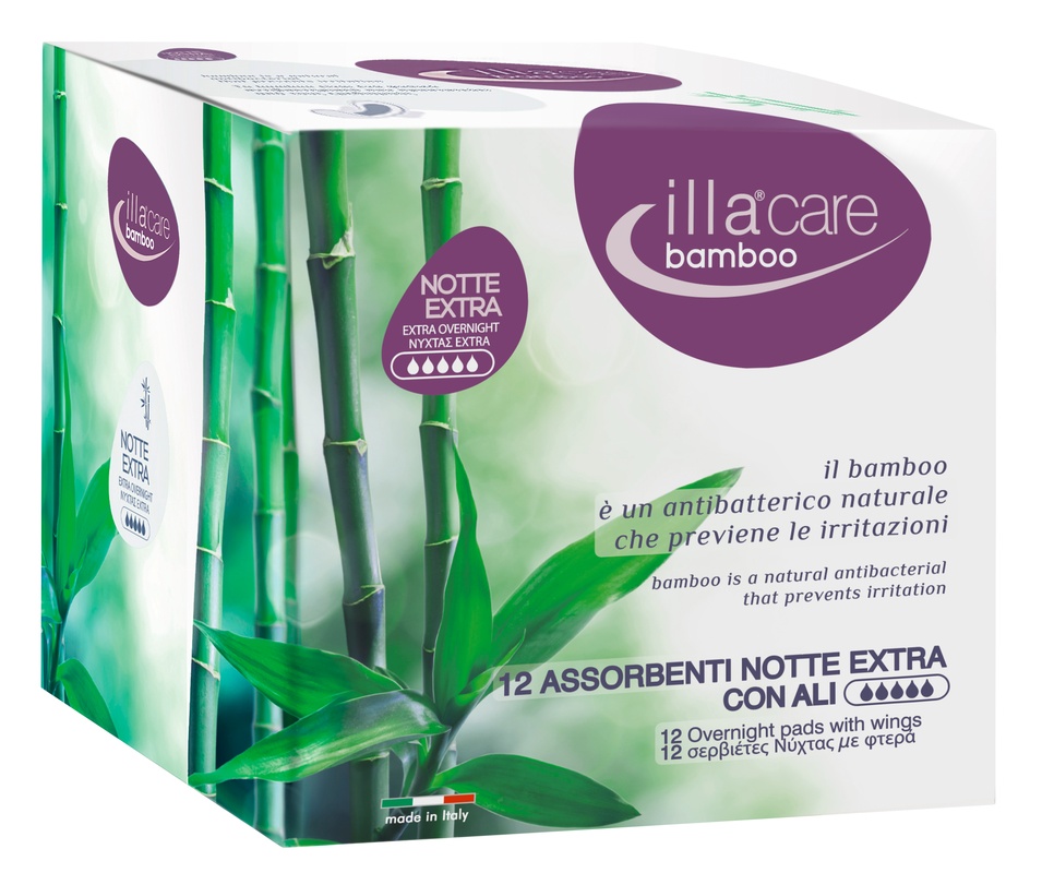 ILLA CARE BAMBOO ASSORBENTI NOTTE EXTRA 12 PEZZI - Farmacia Del Monaco