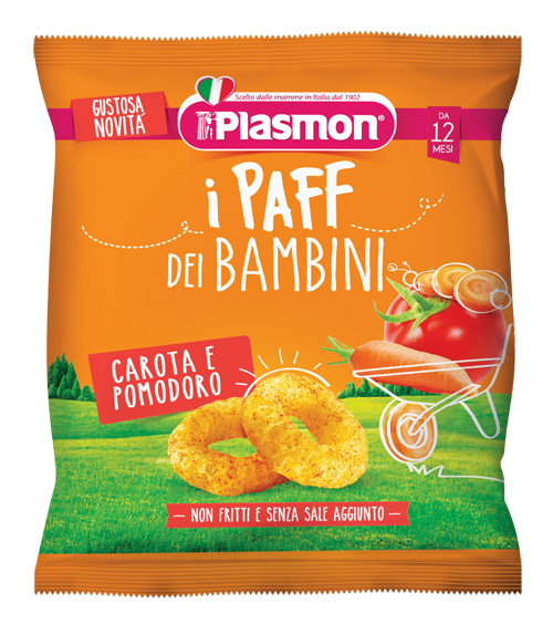 PLASMON DRY SNACK PAFF CAROTA POMODORO 15 G - Farmacia Del Monaco