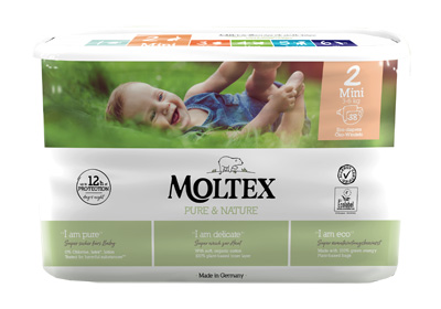 PANNOLINI MOLTEX PURE & NATURE MINI 3-6 KG TAGLIA 2 38 PEZZI - Farmacia Del Monaco