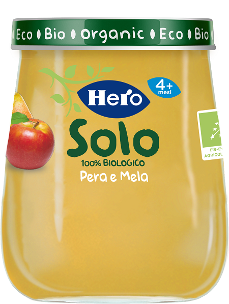 HERO SOLO OMOGENEIZZATO PERA MELA 100% BIO 120 G - Farmacia Del Monaco