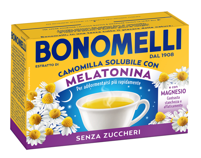 CAMOMILLA SOLUBILE MELATONINA MAGNESIO 16 BUSTINE - Farmacia Del Monaco