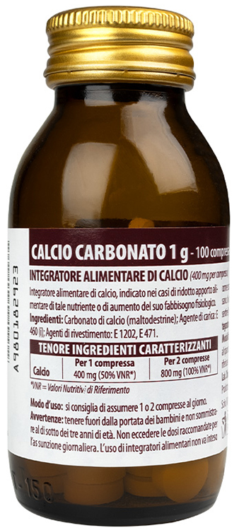 CALCIO CARBONATO NUOVA FORMULA 1 G 100 COMPRESSE - Farmacia Del Monaco