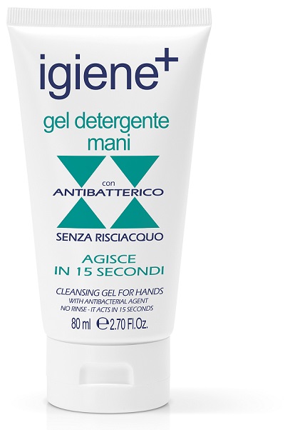 IGIENE+ GEL DETERGENTE MANI ANTIBATTERICO SENZA RISCIACQUO 80 ML - Farmacia Del Monaco